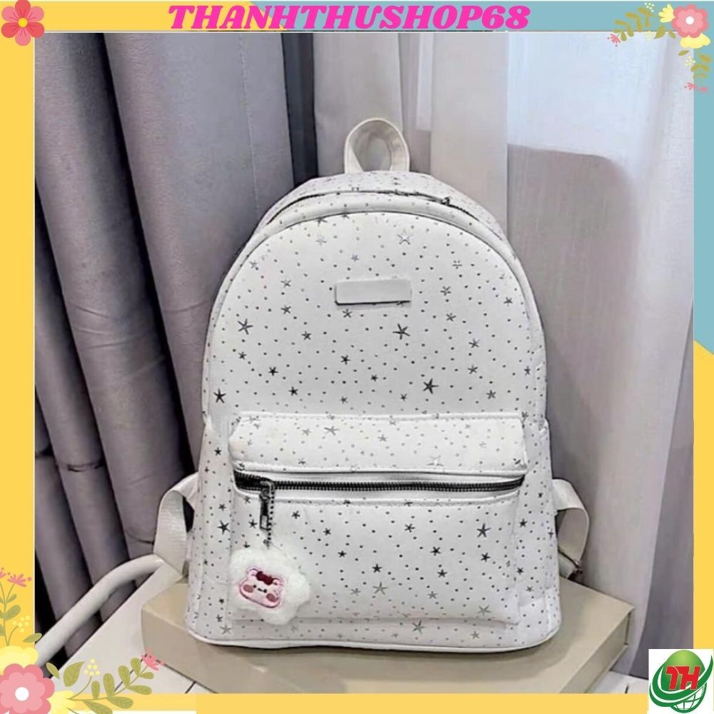 Balo đi học đi chơi họa tiết ngôi sao kèm móc charm size 40 để vừa giấy A4 giá rẻ thời trang Thanhth