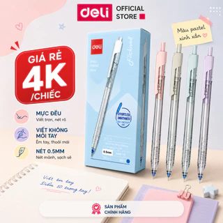 ????RESTOCK Combo 5/10/20 Bút Bi Deli EQ32 Màu Pastel Ngòi 0.5mm Mực Xanh Cho Học Sinh Sinh Viên Văn Phòng