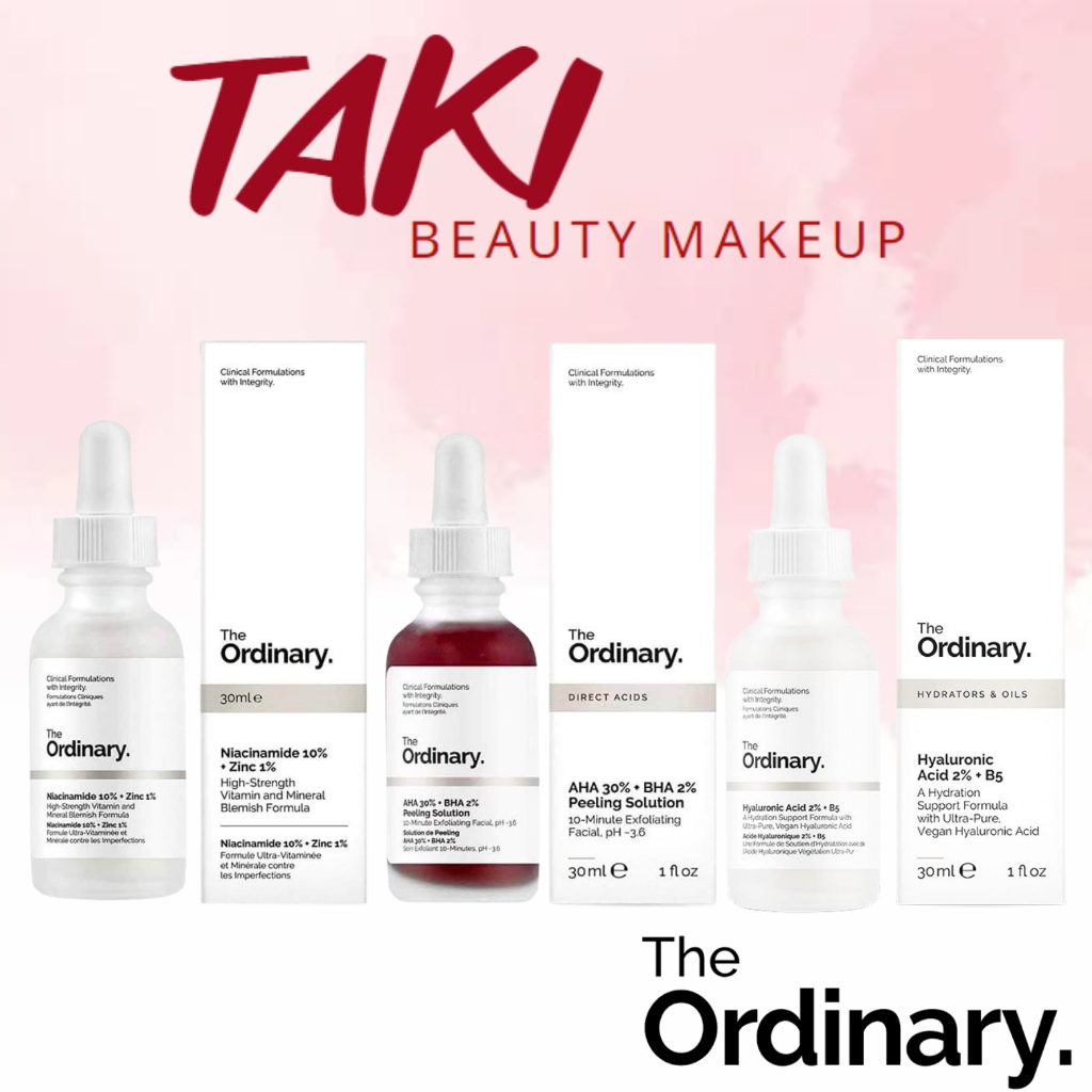 Serum The Ordinary Niacinamide 10% + Zinc 1% / Hyaluronic Acid 2% + B5 / The Ordinary AHA 30% + BHA 