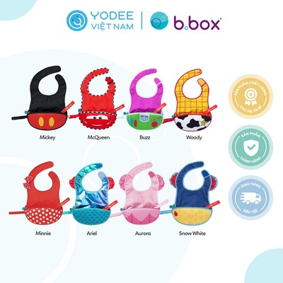 b.box Yếm ăn dặm phiên bản Disney có túi hứng dễ vệ sinh tặng kèm 1 muỗng silicone cho bé