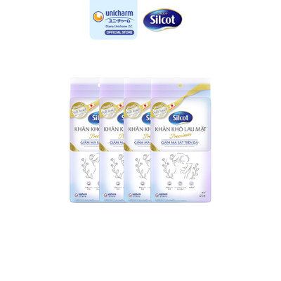 [HANNAH x SILCOT] Combo 4 Khăn khô lau mặt Silcot premium 45 miếng/gói
