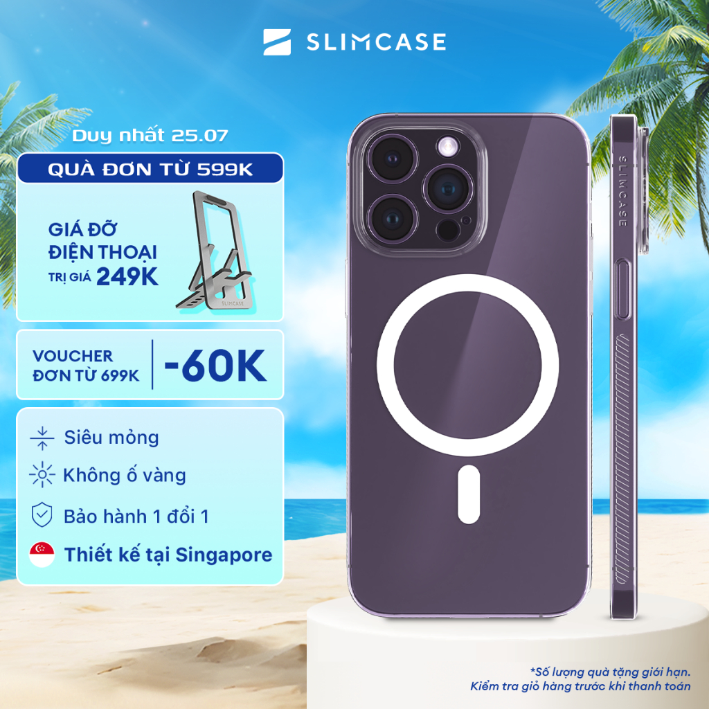 Ốp lưng UNIQUE iPhone 14 Pro Max /14 Pro / 14 Plus / 14 SLIMCASE - Không ố vàng, siêu mỏng, hỗ trợ s
