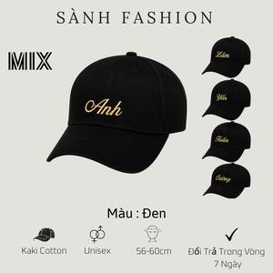 [Tên Có Sẵn] Thêu Yêu Cầu Mũ lưỡi trai thêu tổng hợp Tên cao cấp chất kaki form unisex nam nữ Sành F