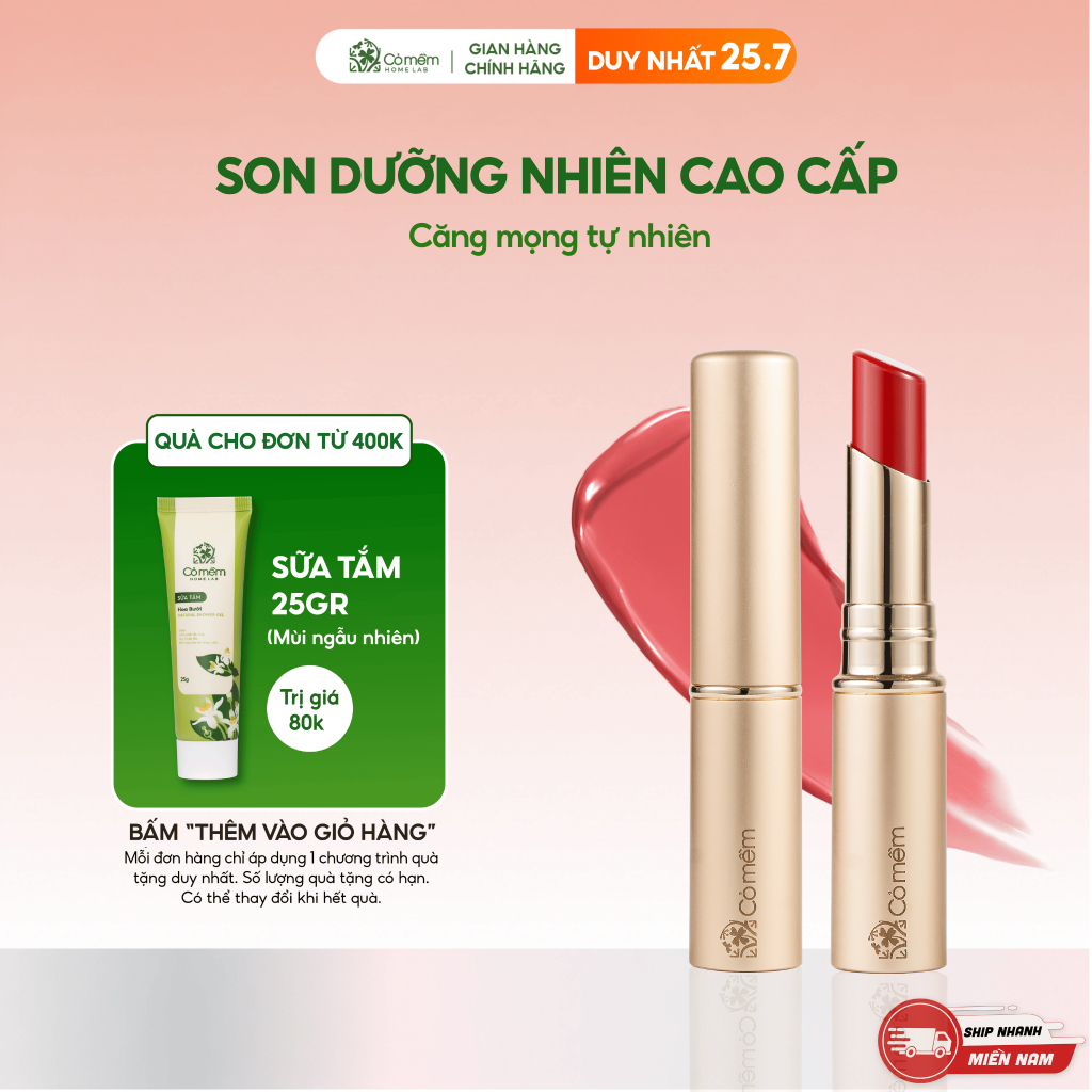 Son dưỡng môi Nhiên Cỏ Mềm giúp dưỡng ẩm cải thiện nếp nhăn và ngừa lão hoá môi 3g