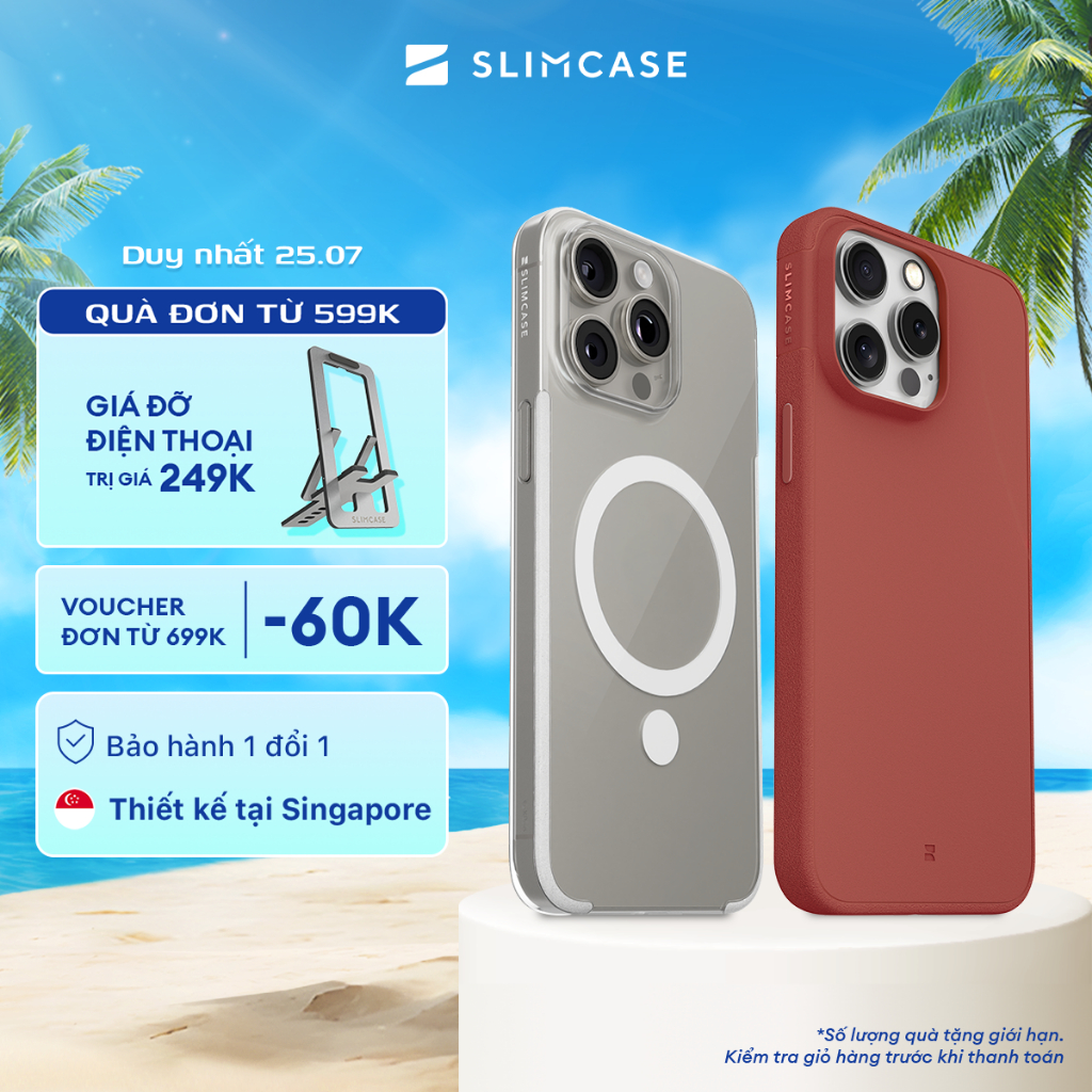 Ốp lưng iPhone 15 Pro Max / 15 Pro / 15 Plus / 15 SLIMCASE - Không ố vàng, hỗ trợ sạc không dây, siê