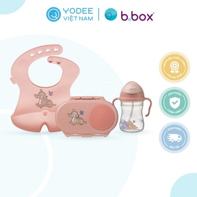 b.box Set hộp cơm trưa/đồ ăn vặt và bình nước phiên bản Bambi cho bé