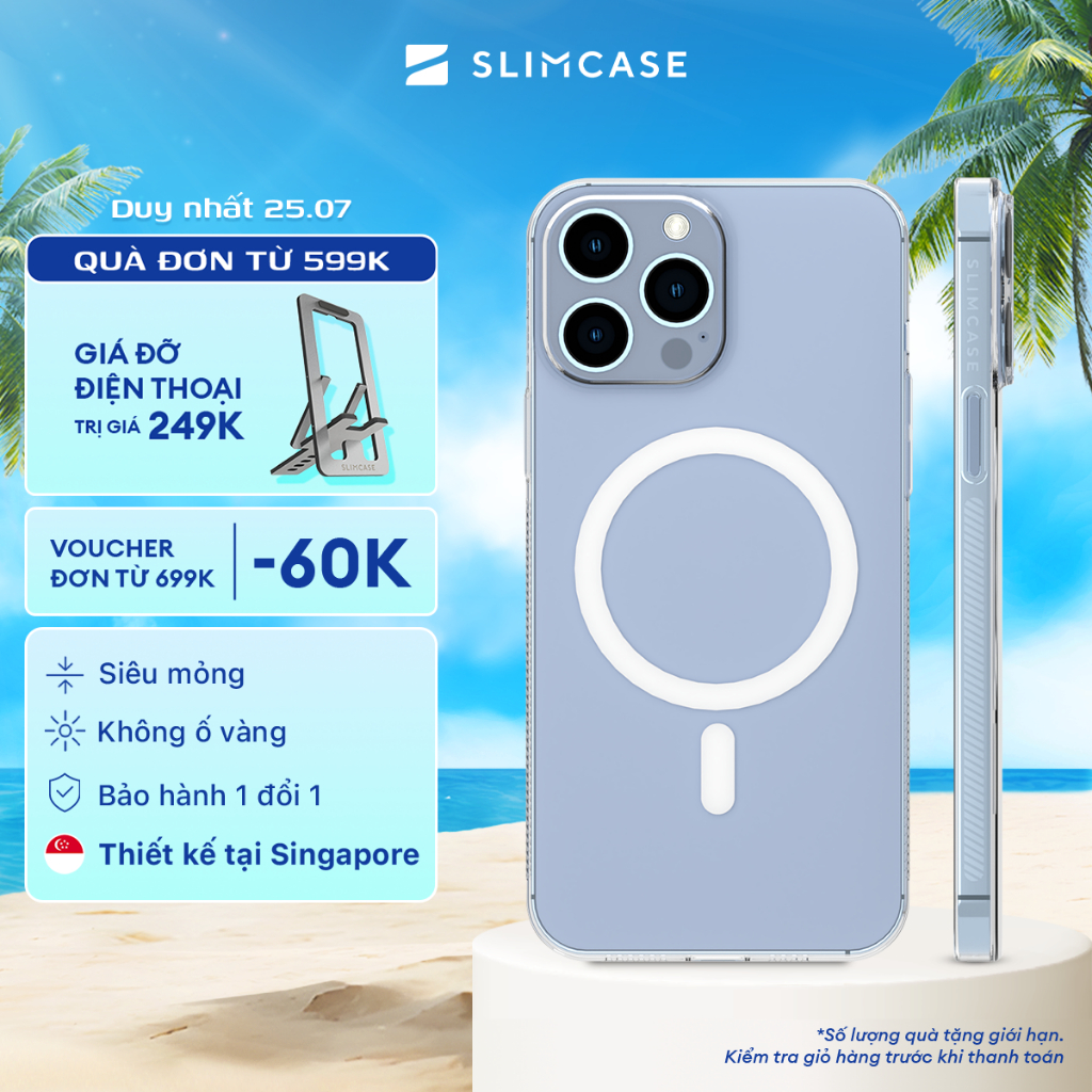 Ốp lưng UNIQUE cho iPhone 13 Pro Max / 13 Pro / 13 & 12 Pro Max SLIMCASE - Siêu mỏng, Không ố vàng