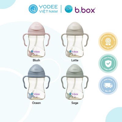 Bình nước b.box chất liệu PPSU 360 độ có van chống sặc và tay cầm cho bé tập uống nước 240ml