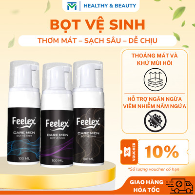 Bọt vệ sinh vệ sinh nam Feelex Care Men - Dung dịch vệ sinh nam giới dạng bọt, khử mùi hiệu quả, thơm lâu - lọ 100ml