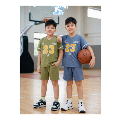 Bộ Quần Áo Cộc Tay K'S CLOSET Chất Liệu Vải Cotton Co Giãn Cho Bé Trai (2-14 tuổi) từ 10kg-60kg KT019SIS