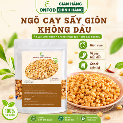 Ngô cay sấy giòn xóc mắm ONFOD ngô nêp sấy đồ ăn vặt ăn liền ăn chay healthy eat clean