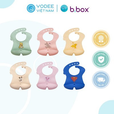 b.box Yếm ăn dặm silicone cao cấp có máng hứng chống thấm dễ vệ sinh cho bé