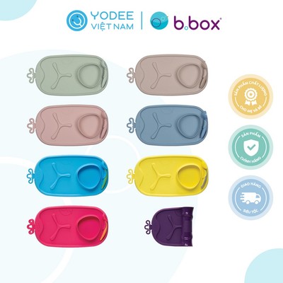 Khay ăn dặm silicone b.box có thể cuộn tròn, tặng kèm muỗng tiện lợi cho bé