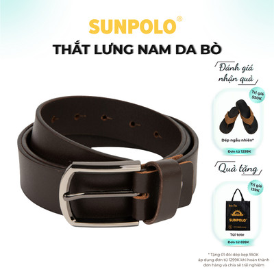 Thắt Lưng Nam Da Bò SUNPOLO Nâu - BELT52