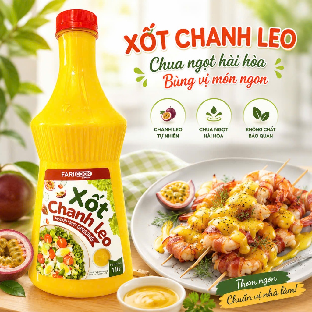 Sốt Chanh Leo Thơm Ngon Dùng Cho Salad Và Món Nướng