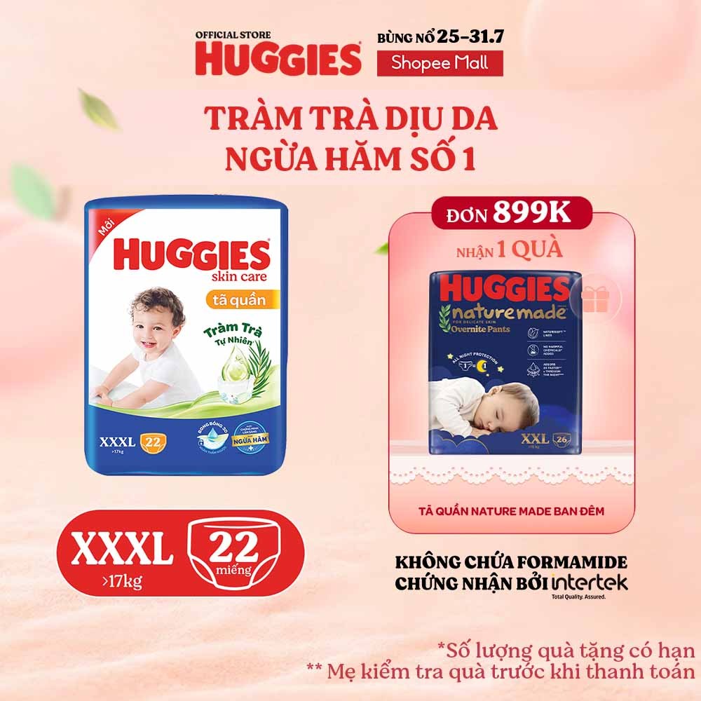 Tã quần Huggies Skincare Jumbo XXXL22+6