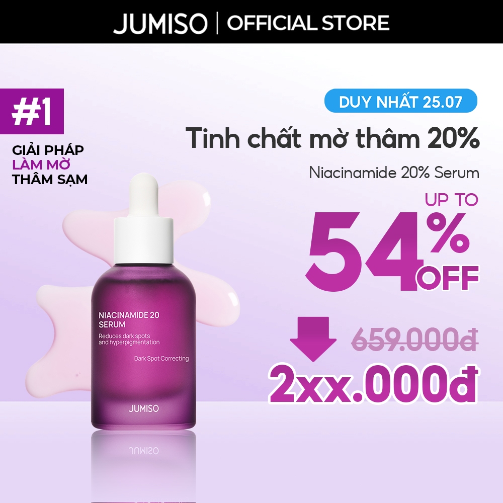 [Niacinamide 20%] Tinh chất serum dưỡng sáng, mờ thâm mụn, kiềm dầu, thu nhỏ lỗ chân lông JUMISO 40m