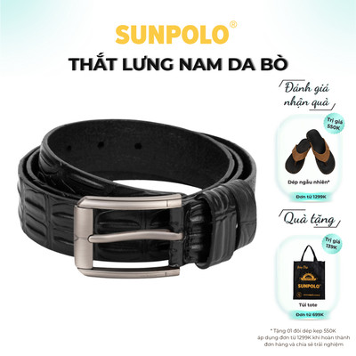  Thắt lưng nam da bò SUNPOLO Đen - BSBK28BA