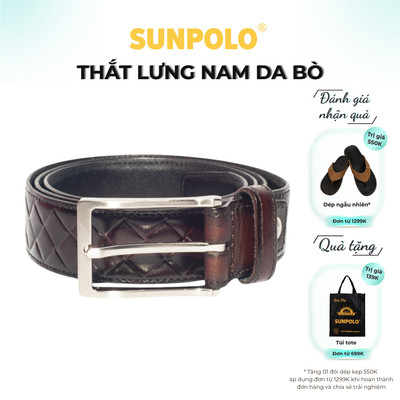  Thắt Lưng Nam Da Bò SUNPOLO Nâu - BSMK26