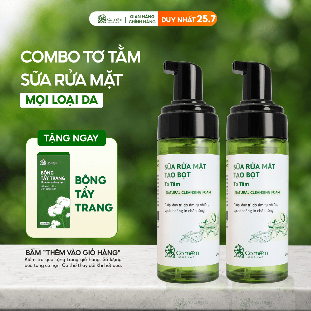 Bộ 2 Chai Sữa Rửa Mặt Tạo Bọt Sạch Sâu Không Khô Da Dành Cho Da Dầu Khô Thường Cỏ Mềm