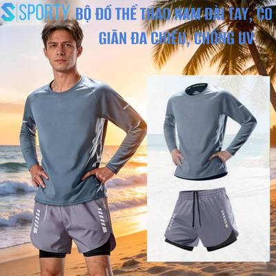 Bộ đồ bơi, thể thao nam dài tay SPORTY AB3 co giãn đa chiều, chống nắng