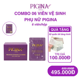 Combo 6 viên tặng kèm 02 quần lót cao cấp _ Dung dịch vệ sinh phụ nữ PIGINA