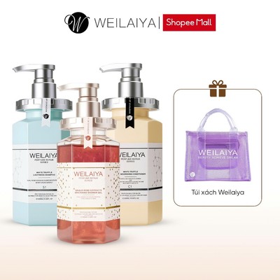Bộ sản phẩm chăm sóc tóc và Sữa tắm nước hoa, trắng da toàn thân Weilaiya 450ml