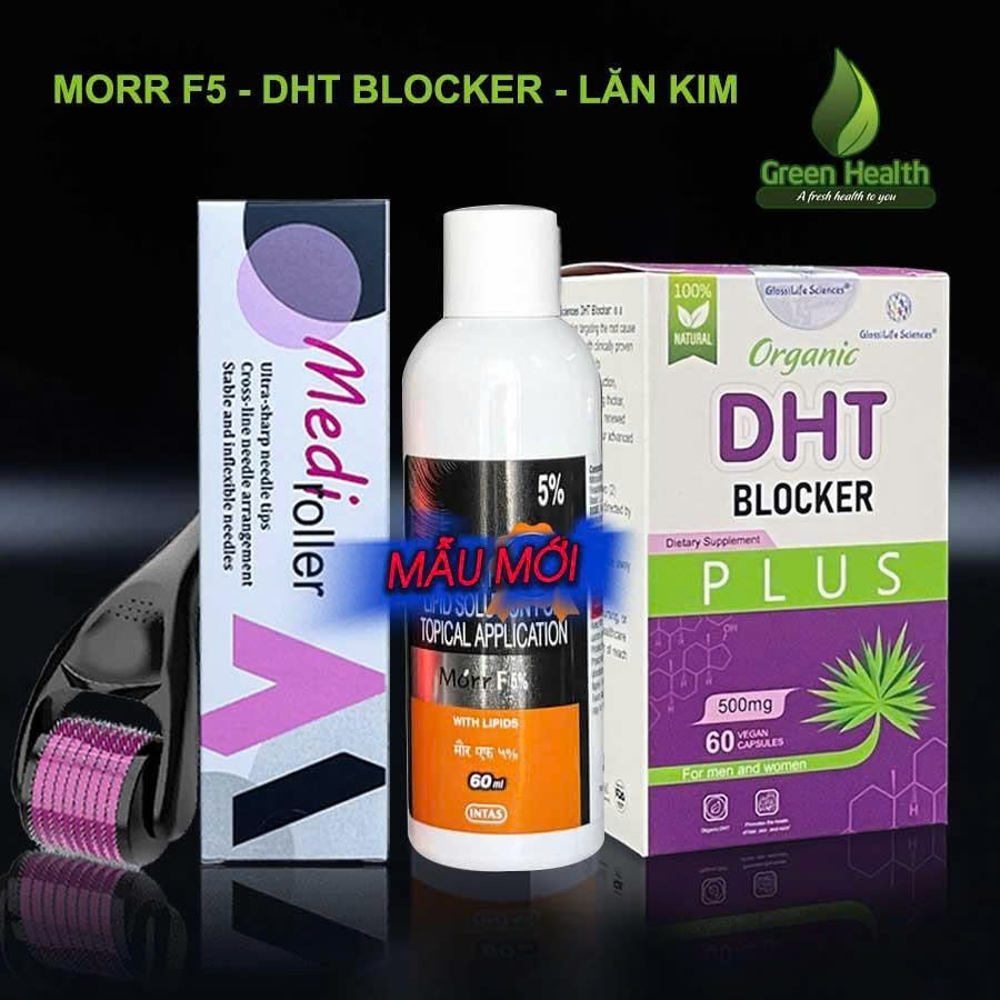 Combo serum mọc tóc F5 DHT Blocker Plus Lăn Kim Medi