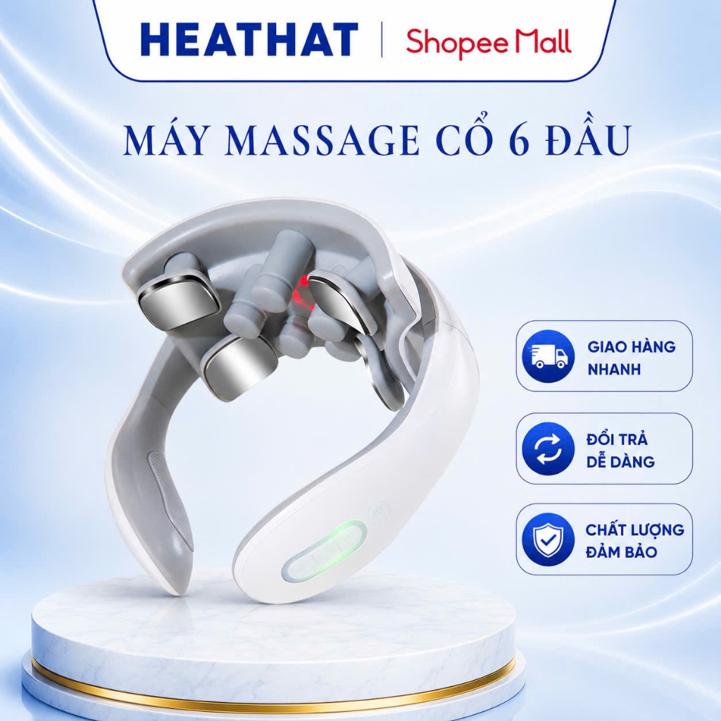 Máy Massage Cổ Vai Gáy JT88 Thiết Kế Nhỏ Gọn 5 Đầu Rung Giúp Thư Giãn Hiệu Quả