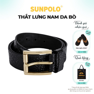  Dây Nịt Nam Da Bò Khóa Kim Cao Cấp SUNPOLO - BELT60 Có Hộp Đựng