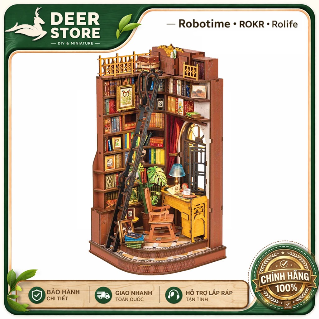 Mô hình Book Nook DIY Rolife Silent Corner Study TGE02 – Góc học tập tĩnh lặng DEER STORE