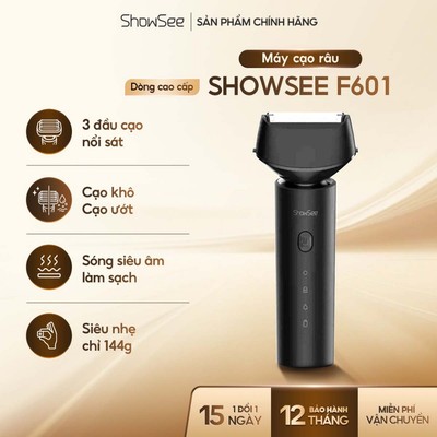 Máy cạo râu Showsee F601 - Cạo Khô/Ướt - Sạc Type C - Chống nước IPX7 Màn hình LED thông minh - Bảo Hành 12 Tháng