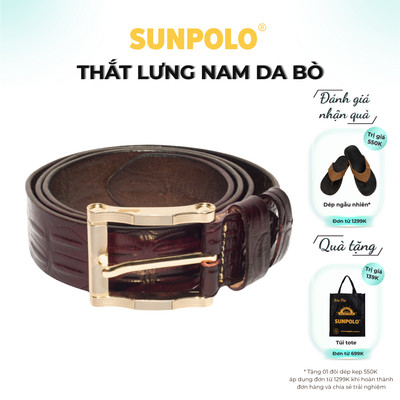  Dây nịt nam da bò SUNPOLO Nâu Bò - BSBK28
