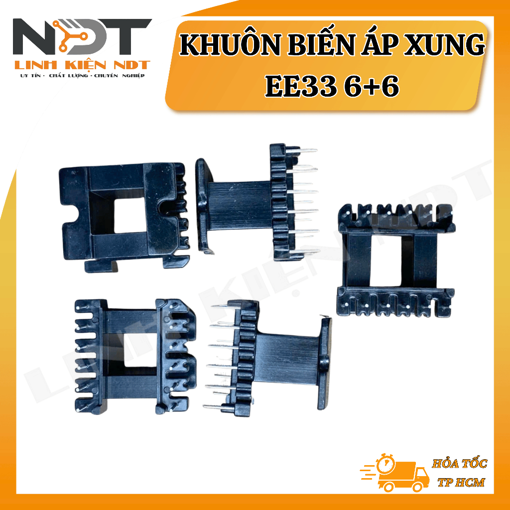 [ COMBO 5 CHIẾC ] KHUÔN BIẾN ÁP XUNG EE33 6+6 (DÙNG ĐỂ QUẤN CUỒN CẢM) - Linh Kiện NDT