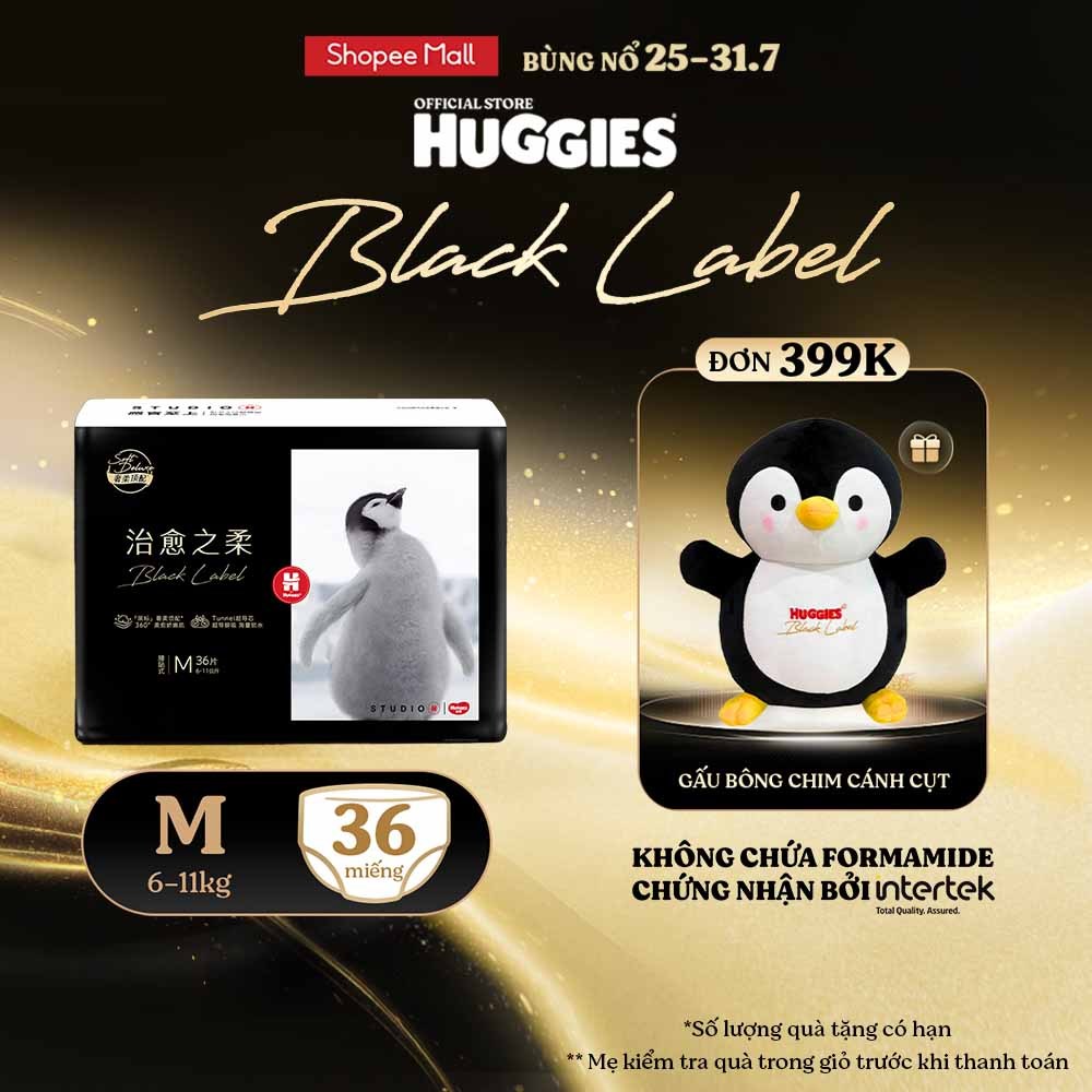 Tã dán/quần Huggies Black Label size M36/L32/XL28/XXL24
