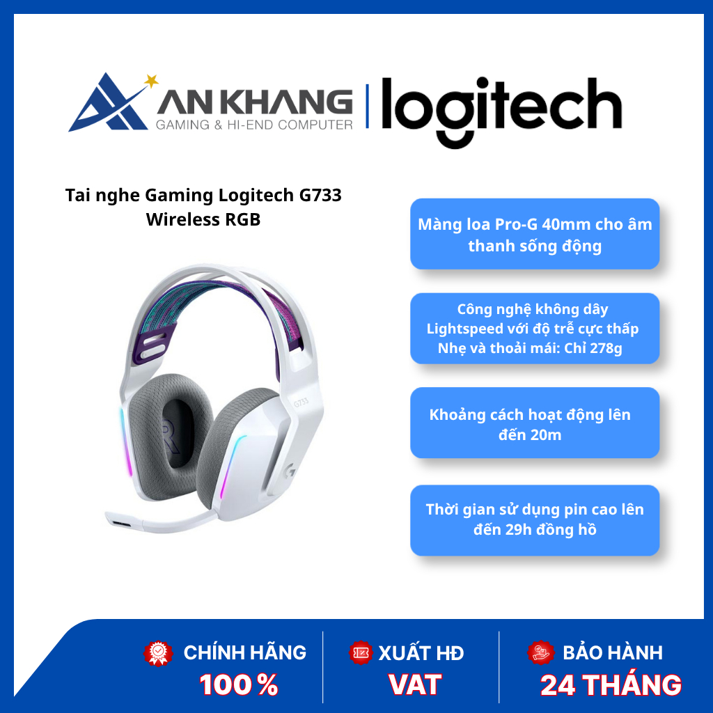 Tai nghe Logitech G733 LIGHTSPEED Wireless RGB Gaming