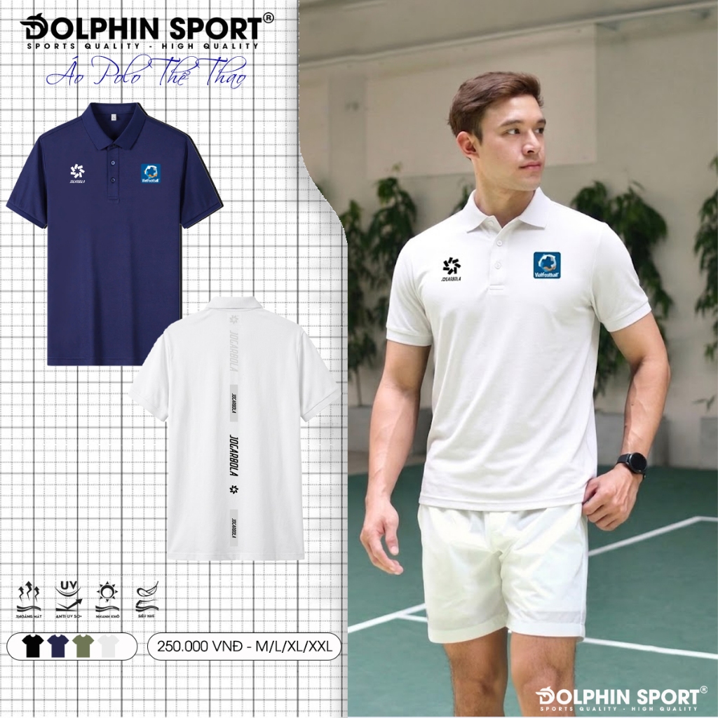 Áo Polo Di Chuyển Trọng Tài In Hình Vietfootball Vải Pique Nhiều Màu - Ảnh Thật và Video Shop Chụp