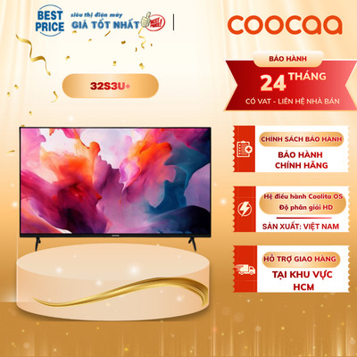 32S3U+ Smart Tivi Coocaa – 32 Inch HD, Âm Thanh Dolby, Bảo Vệ Mắt 32S3U+