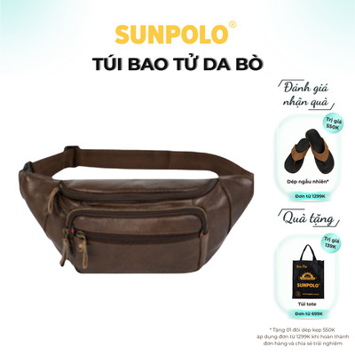 [ Xả kho ] Túi bao tử nam da bò cao cấp SUNPOLO SBT110