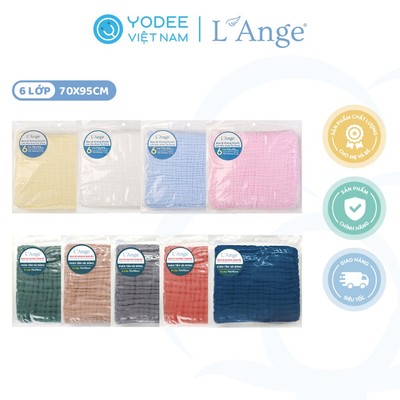 L’Ange Khăn tắm/Khăn quấn/Chăn đắp vải bông 6 lớp 70x95cm