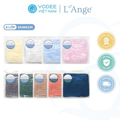 L’Ange Khăn tắm/Khăn quấn có nón vải bông 6 lớp 65x65cm