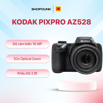 Máy Ảnh Compact KODAK PIXPRO AZ528 Digital Camera | 52x Optical Zoom | Khẩu Độ 2.8f | Hàng Chính Hãng