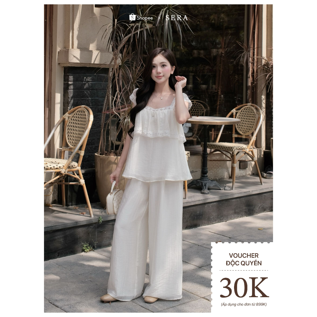 SERA - Set áo 2 tầng phối ren và quần dài dáng suông Dalia | BigBuy360 - bigbuy360.vn