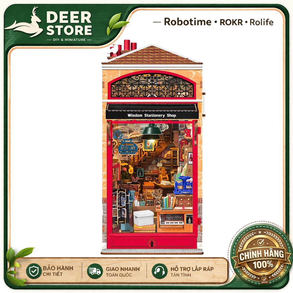 Mô hình Book Nook DIY Rolife Wisdom Stationery Shop TGB19 – Tiệm văn phòng phẩm Wisdom DEER STORE