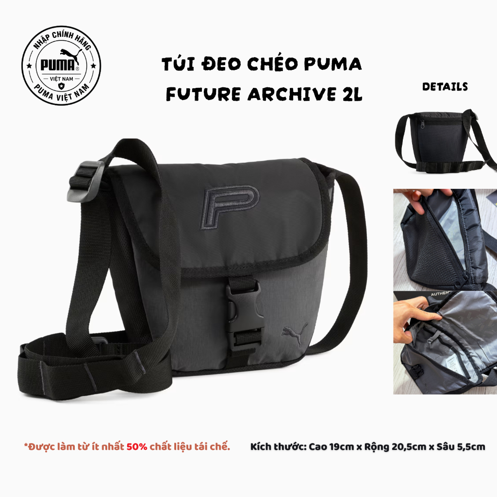 [CHÍNH HÃNG] Túi đeo chéo PUMA FUTURE ARCHIVE BLACK 2L NEW FULL TAG chính hãng puma việt nam