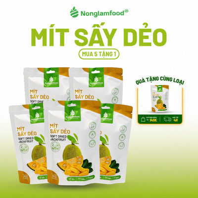 [5 Túi Tặng 1] Túi Mít Sấy Dẻo 45g NONGLAMFOOD Hàng Loại1 Chuẩn Xuất Khẩu Trái Cây Sấy Dẻo Đồ Ăn Vặt