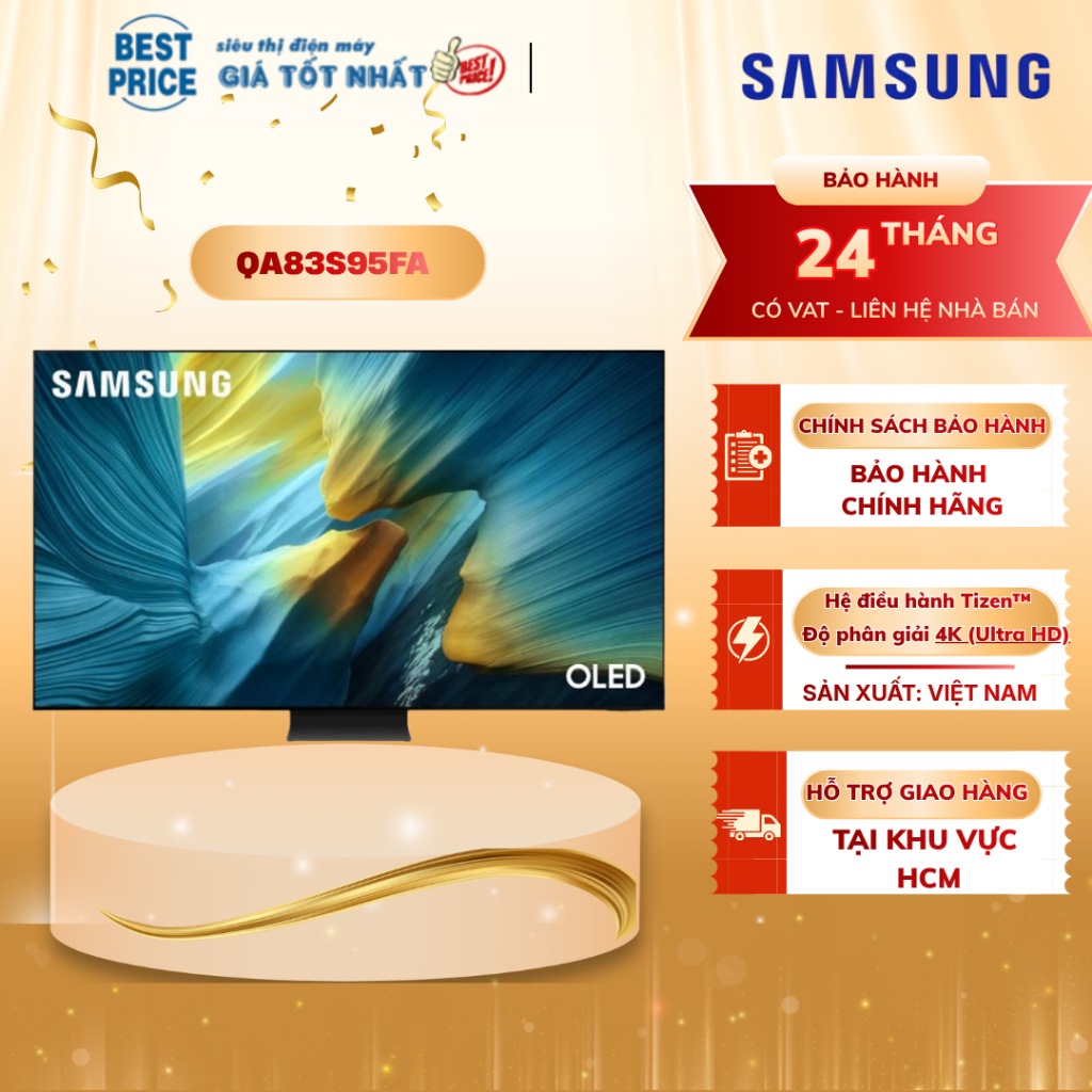 Smart Tivi Samsung OLED 83 inch QA83S95FA 4K QD-OLED, Vision AI, Dolby Atmos, 2025 | 83S95FA