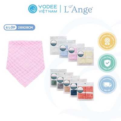 L’Ange Yếm tam giác vải bông 6 lớp 28x28cm (set 2 cái)