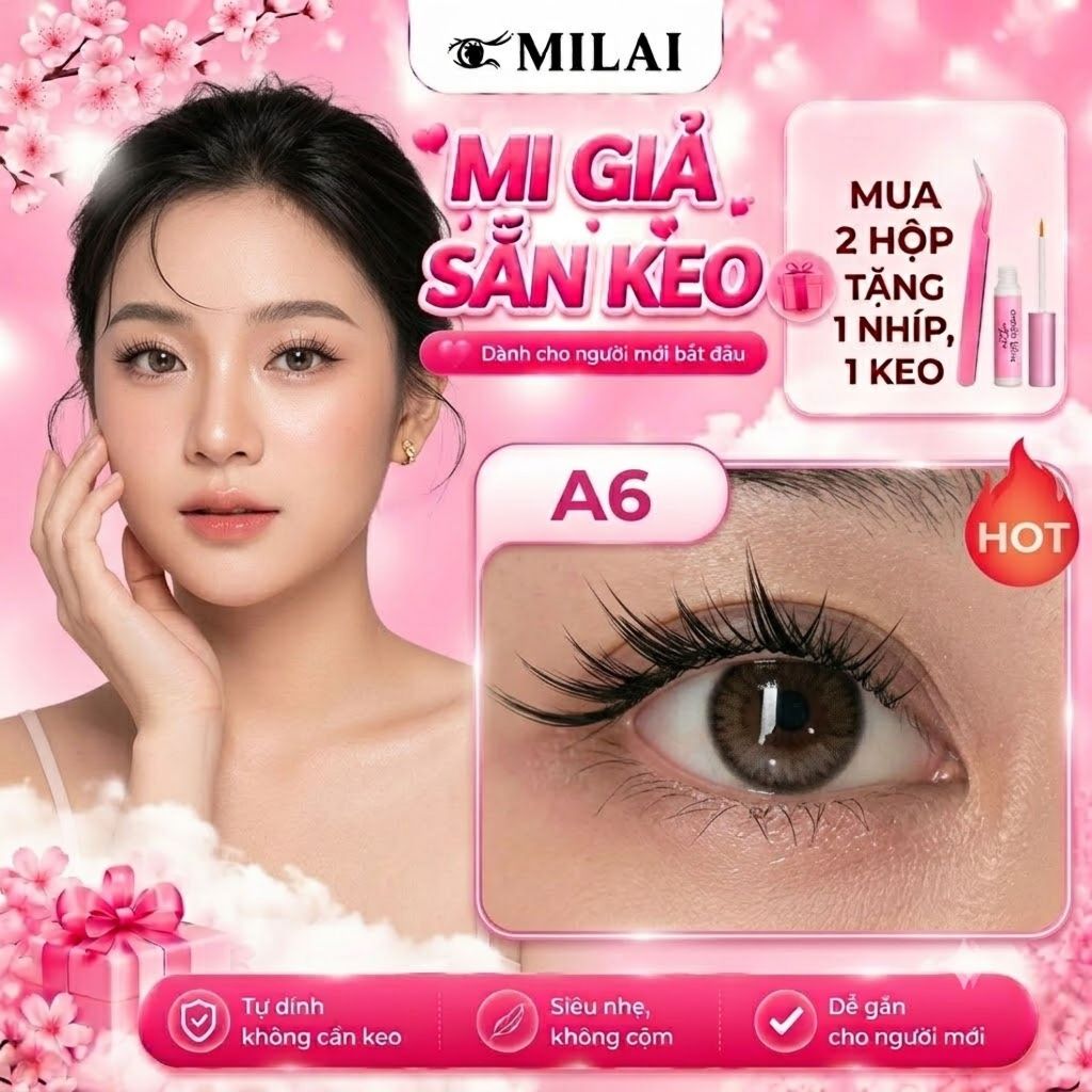 Lông mi giả sẳn keo A6 MJ SHANGPIN 99k/5 hộp ( Tự chọn) Dính Siêu Bền, Nhiều Mẫu Mi Cực Xinh