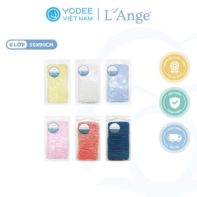L’Ange Khăn quấn ủ tóc/Khăn lau tóc/Khăn tắm vải bông 6 lớp 55x90cm cho bé